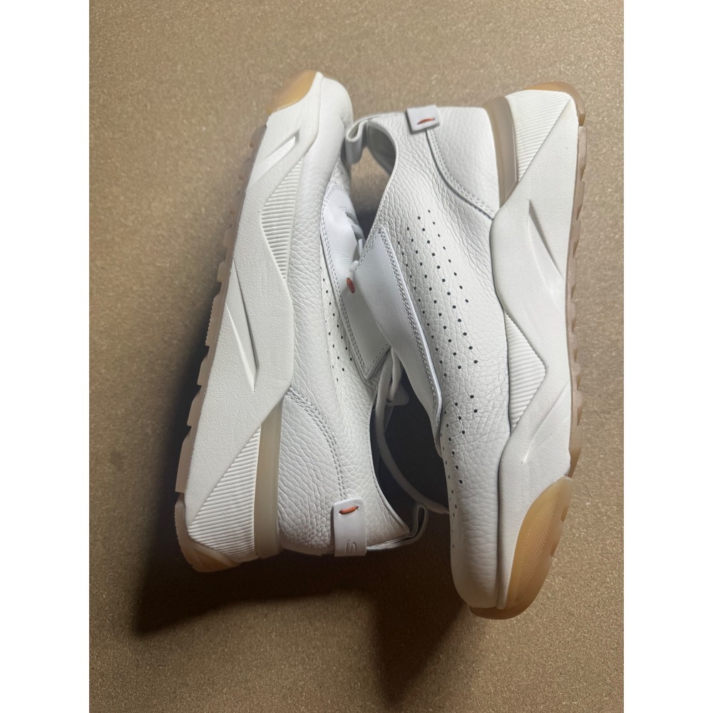 Santoni White Tumbled Leather Perforated Sneakers Made in‎ Italy WBIM60988 38 - Picture 2 of 9